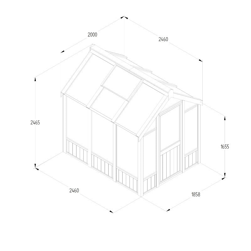 Hartwood 8' x 6' Pressure Treated Modular Vale Greenhouse