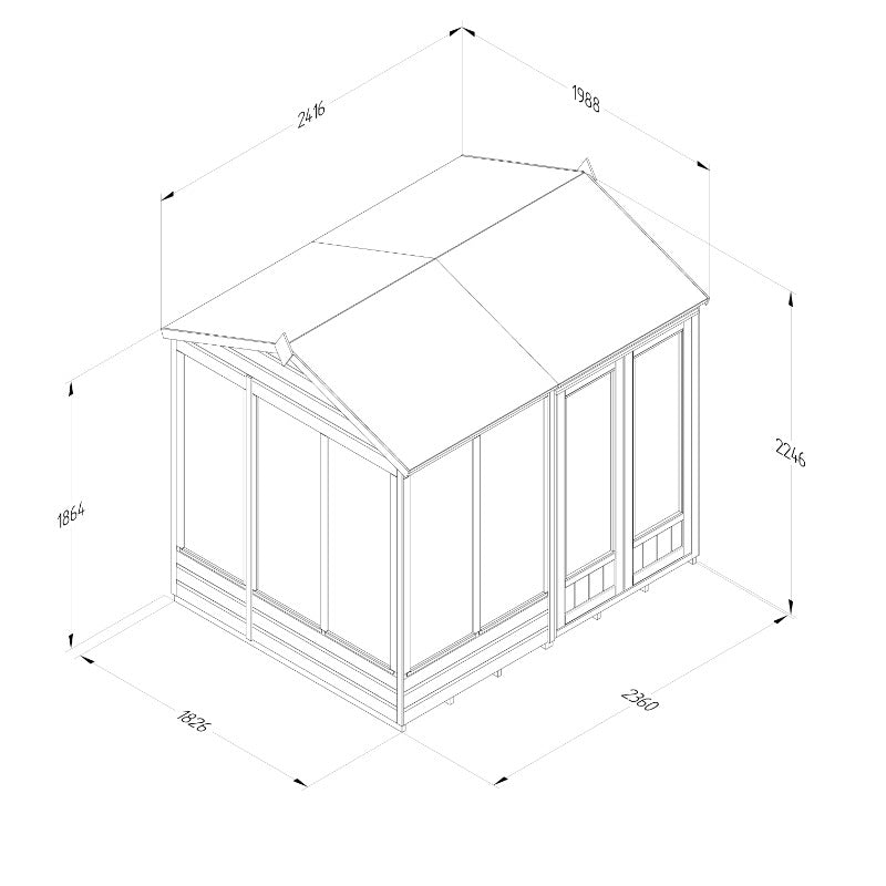 Hartwood 8' x 6' Worcester Pressure Treated Shiplap Reverse Apex Summer House