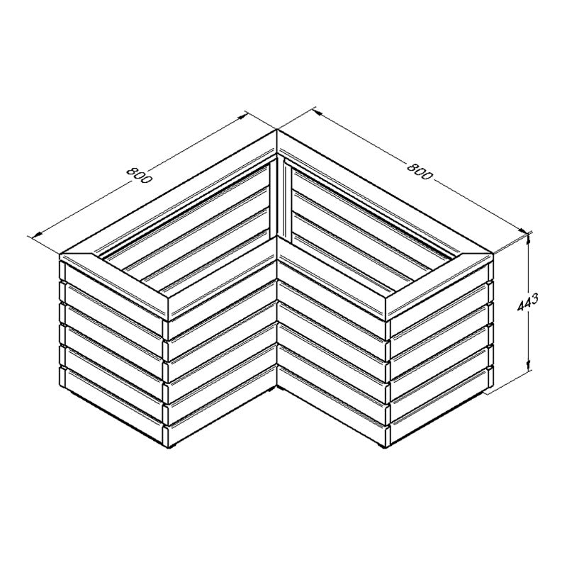 Hartwood 80cm Linear Corner Planter | Sheds.co.uk