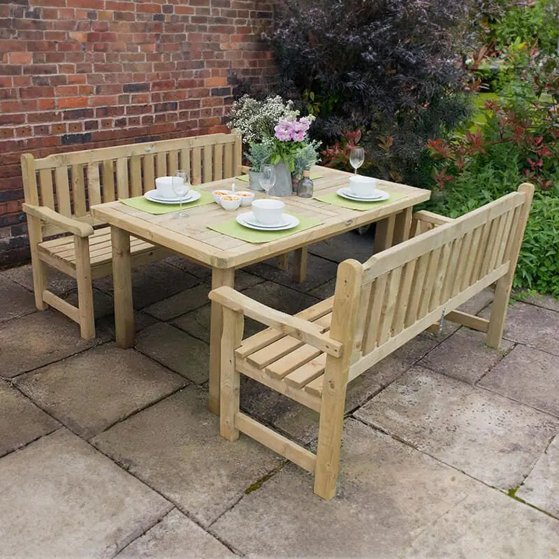 Hartwood Ashford Wooden Garden Bench Dining Set | Sheds.co.uk