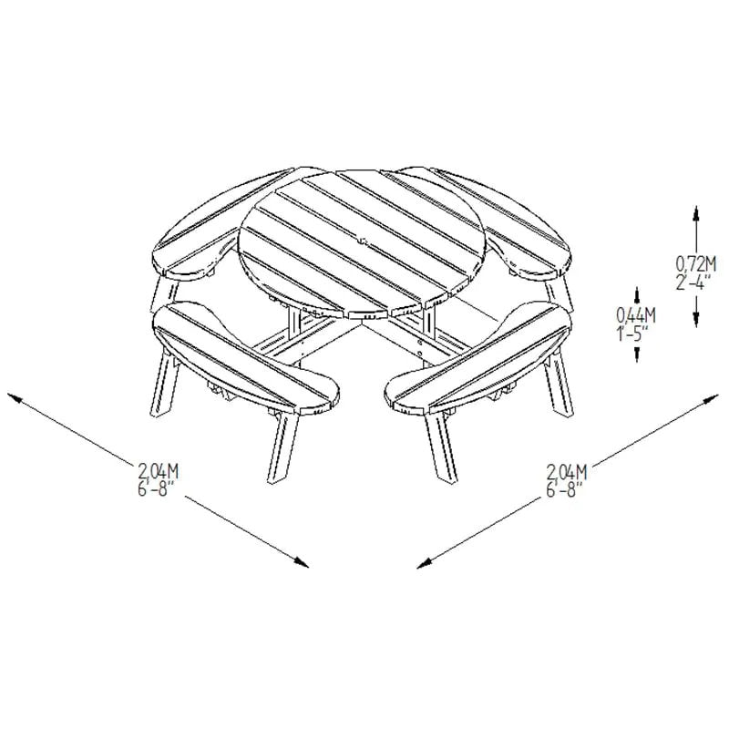 Hartwood Circular Picnic Table | Sheds.co.uk
