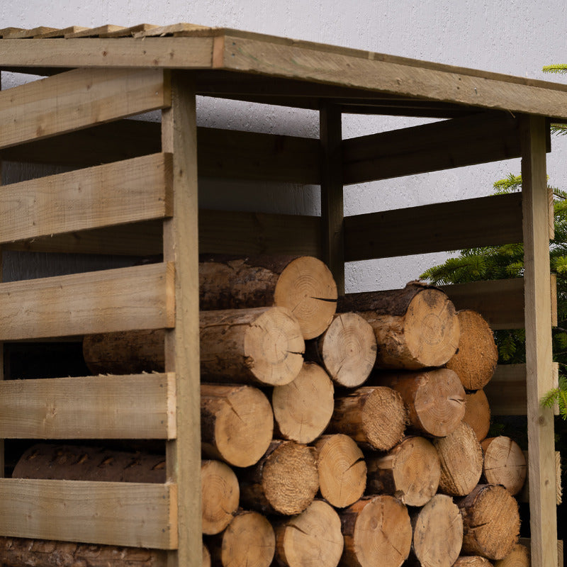 Hartwood Compact Pent Log Store | Sheds.co.uk