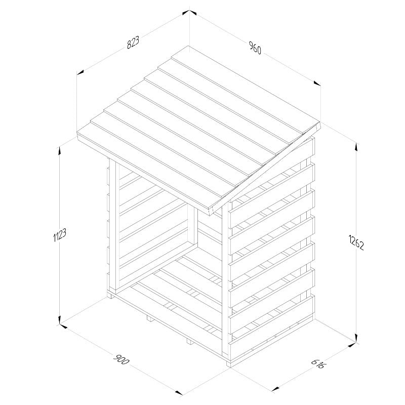 Hartwood Compact Pent Log Store | Sheds.co.uk