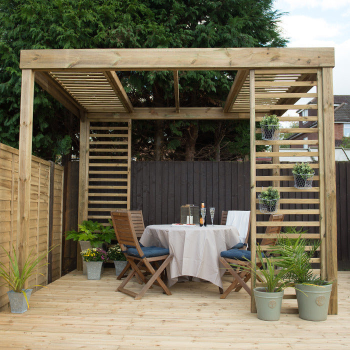 Hartwood Dining Pergola With Panels | Sheds.co.uk