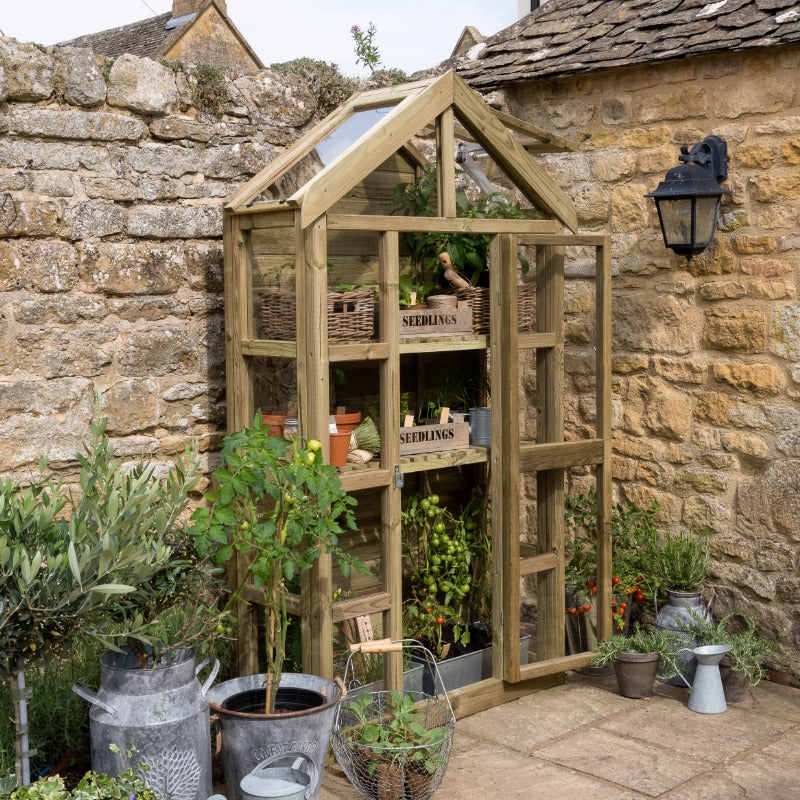 Hartwood Georgian Wall Greenhouse With Auto Vent | Sheds.co.uk