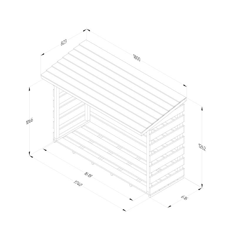 Hartwood Large Pent Log Store | Sheds.co.uk