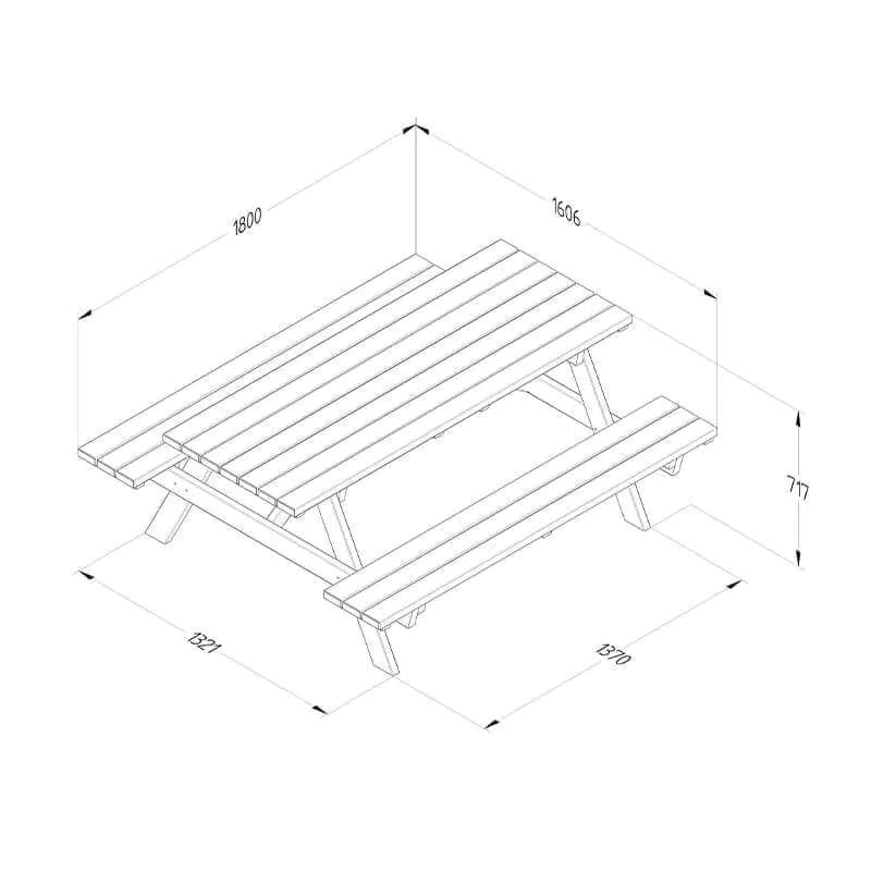Hartwood Large Rectangular Picnic Table | Sheds.co.uk