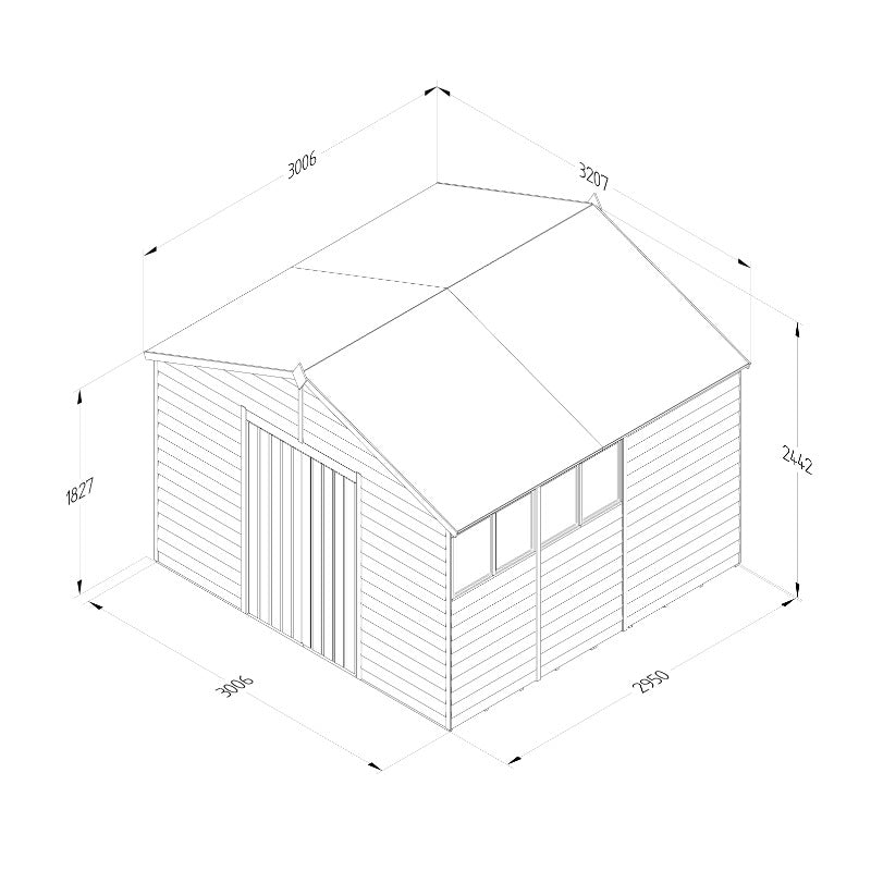 Hartwood Life Time 10' x 10' Double Door Overlap Pressure Treated Apex Shed