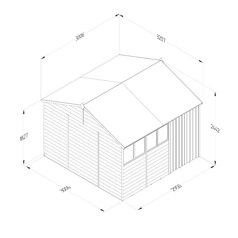 Hartwood Life Time 10' x 10' Double Door Overlap Pressure Treated Reverse Apex Shed