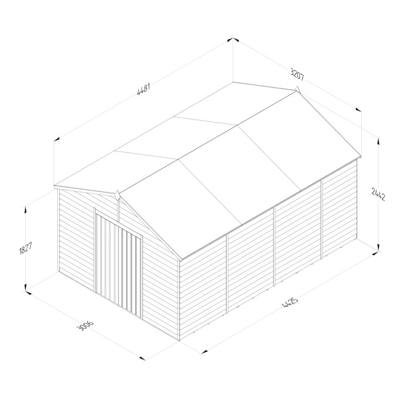 Hartwood Life Time 10' x 15' Double Door Overlap Pressure Treated Apex Shed