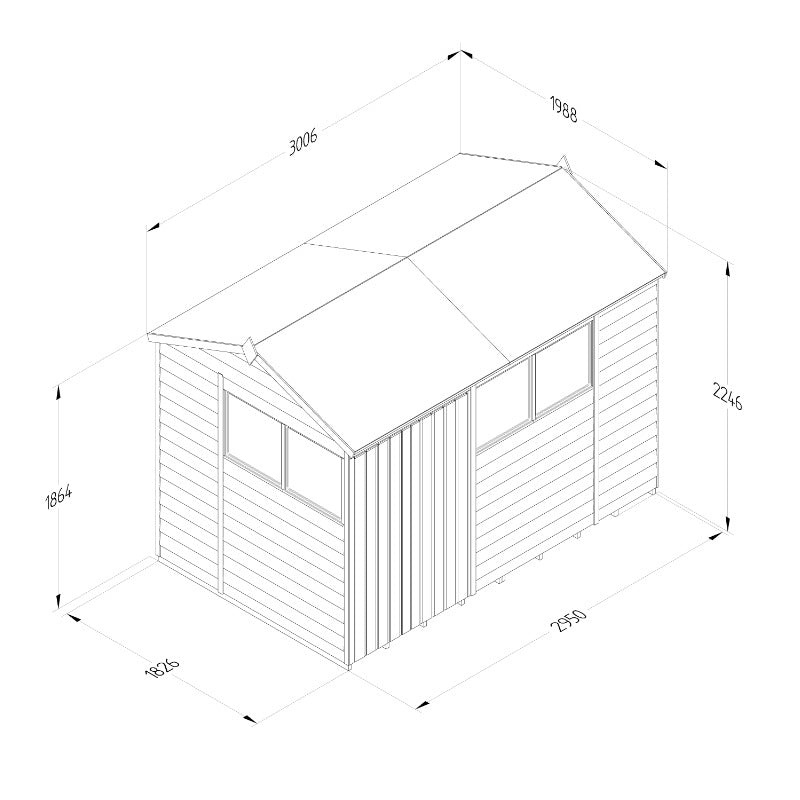 Hartwood Life Time 10' x 6' Double Door Overlap Pressure Treated Reverse Apex Shed