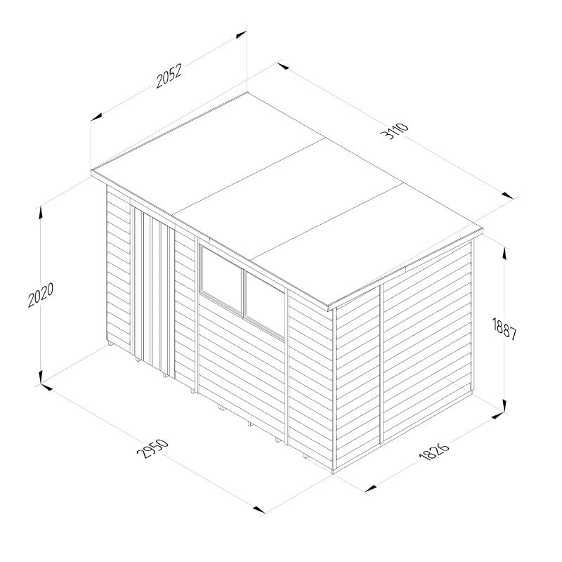 Hartwood Life Time 10' x 6' Overlap Pressure Treated Pent Shed