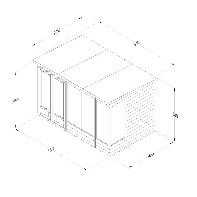 Hartwood Life Time 10' x 6' Pressure Treated Overlap Pent Summer House