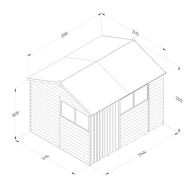 Hartwood Life Time 10' x 8' Double Door Overlap Pressure Treated Reverse Apex Shed