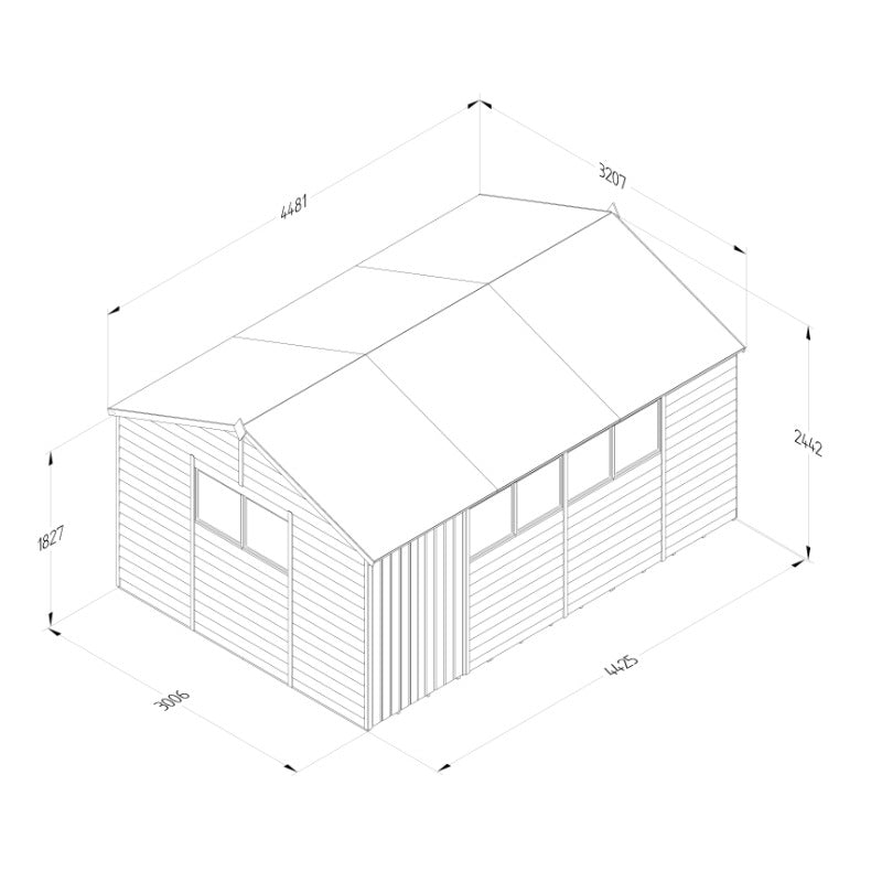 Hartwood Life Time 15' x 10' Double Door Overlap Pressure Treated Reverse Apex Shed