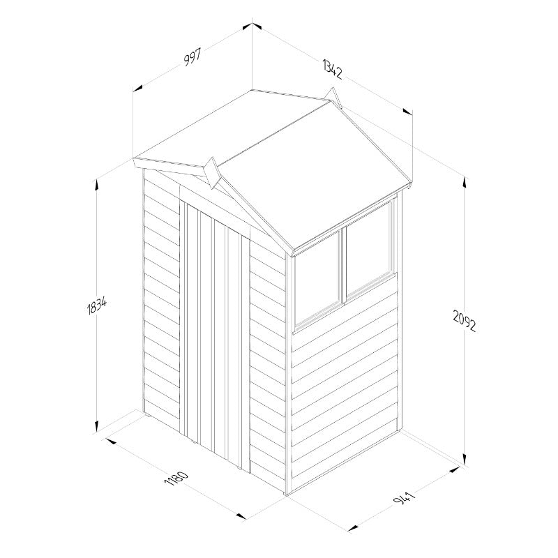 Hartwood Life Time 4' x 3' Pressure Treated Overlap Apex Shed