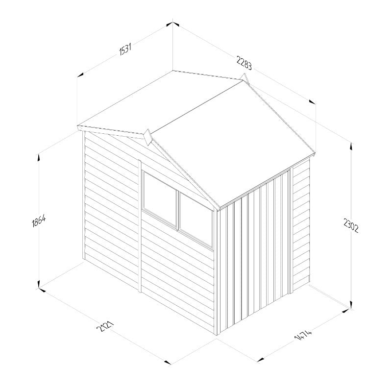 Hartwood Life Time 5' x 7' Double Door Overlap Pressure Treated Reverse Apex Shed