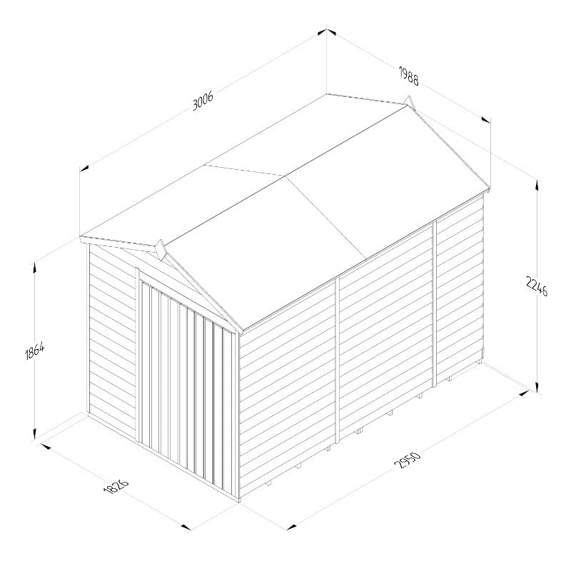 Hartwood Life Time 6' x 10' Double Door Overlap Pressure Treated Apex Shed