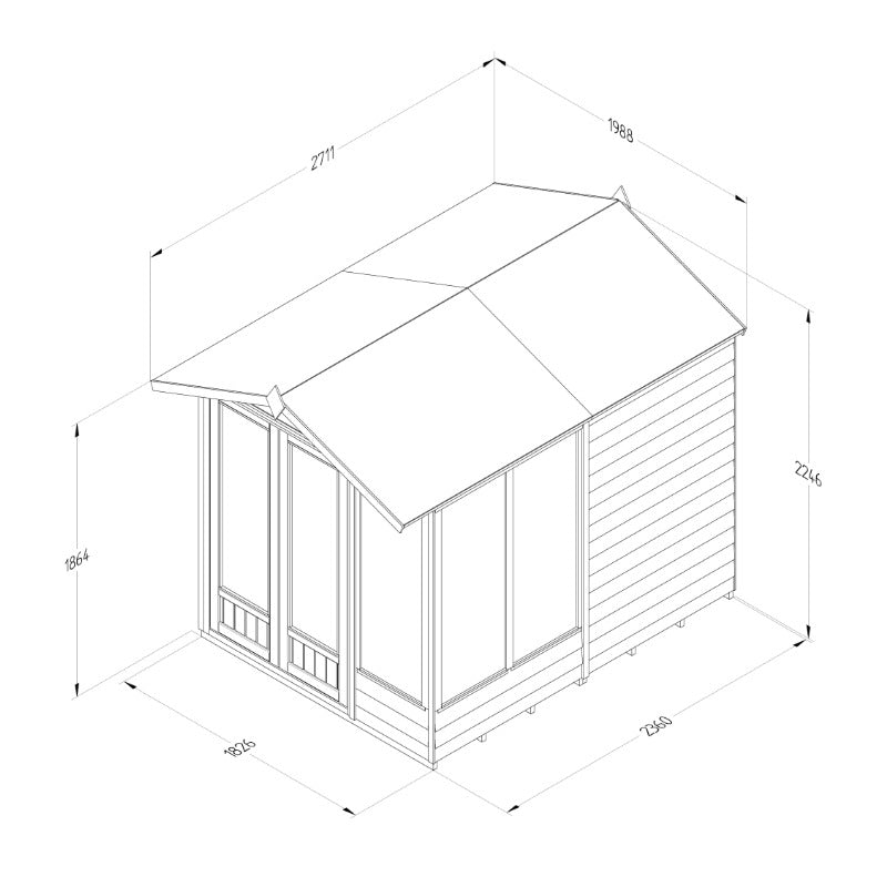 Hartwood Life Time 6' x 8' Pressure Treated Overlap Apex Summer House | Sheds.co.uk