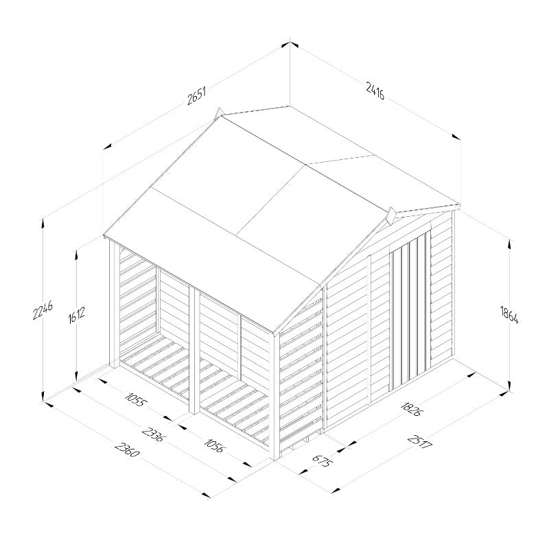 Hartwood Life Time 6' x 8' Pressure Treated Overlap Apex Shed With Lean-To