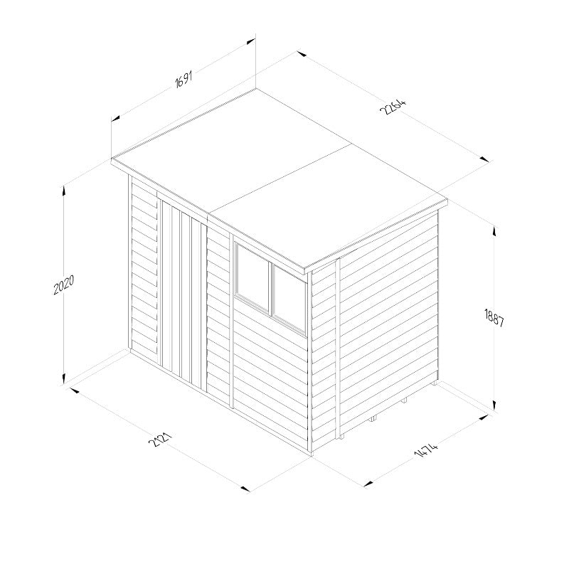 Hartwood Life Time 7' x 5' Overlap Pressure Treated Pent Shed
