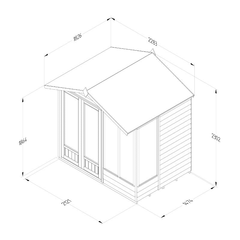 Hartwood Life Time 7' x 5' Pressure Treated Overlap Apex Summer House | Sheds.co.uk