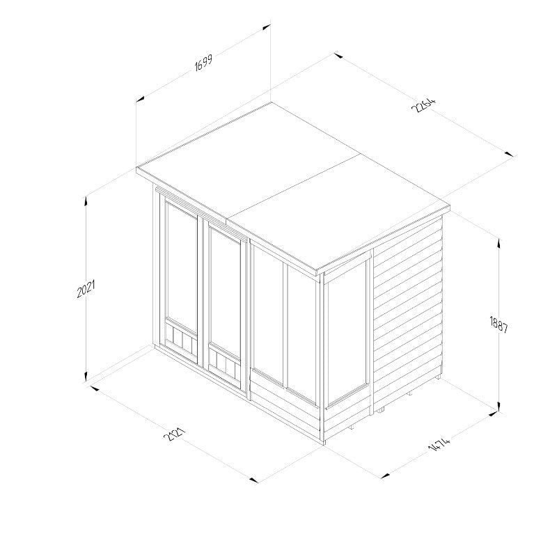Hartwood Life Time 7' x 5' Pressure Treated Overlap Pent Summer House | Sheds.co.uk