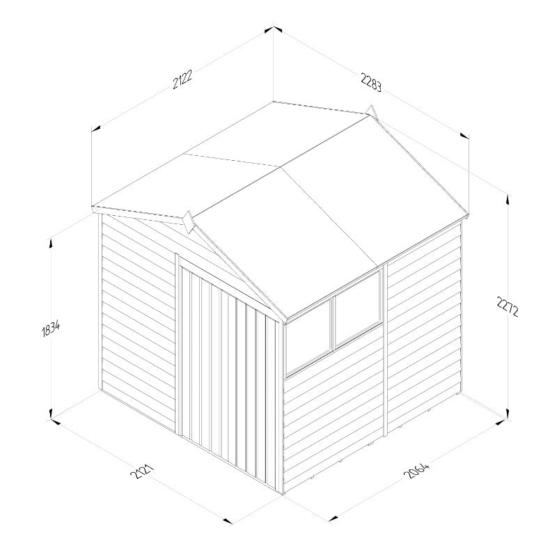 Hartwood Life Time 7' x 7' Double Door Overlap Pressure Treated Apex Shed