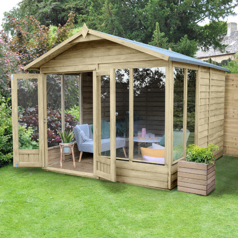 Hartwood Life Time 8' x 10' Pressure Treated Overlap Apex Summer House | Sheds.co.uk