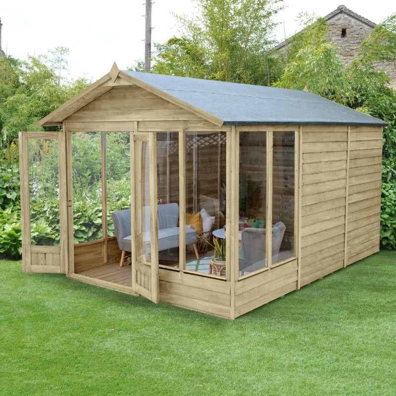 Hartwood Life Time 8' x 12' Pressure Treated Overlap Apex Summer House | Sheds.co.uk