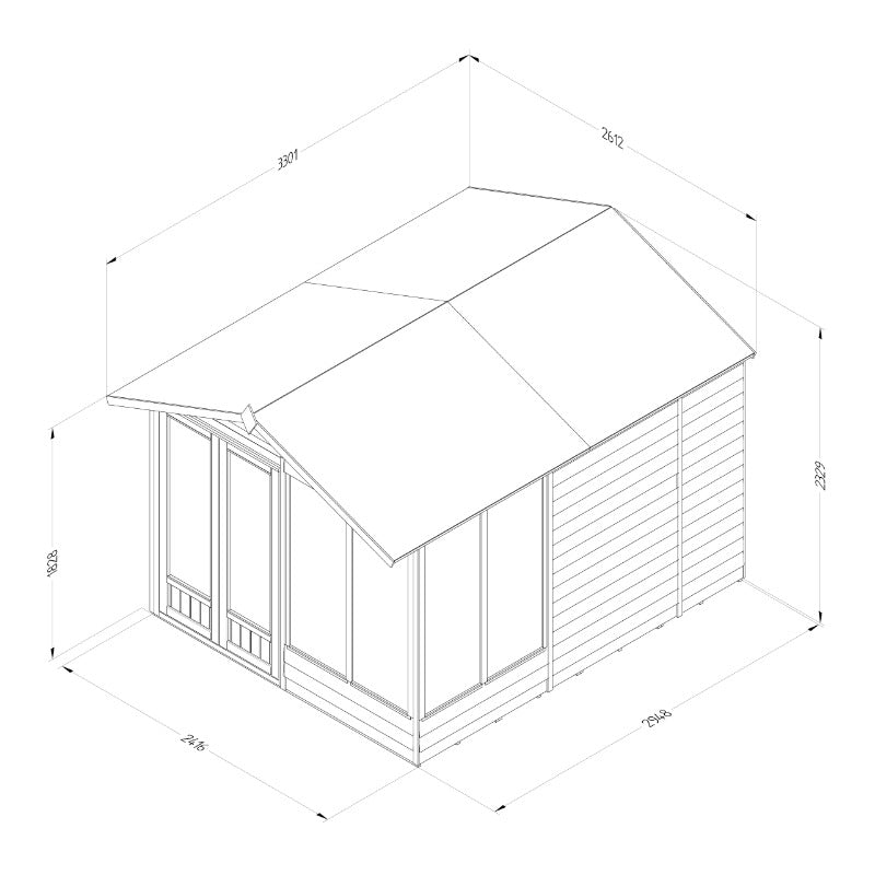 Hartwood Life Time 8' x 12' Pressure Treated Overlap Apex Summer House | Sheds.co.uk