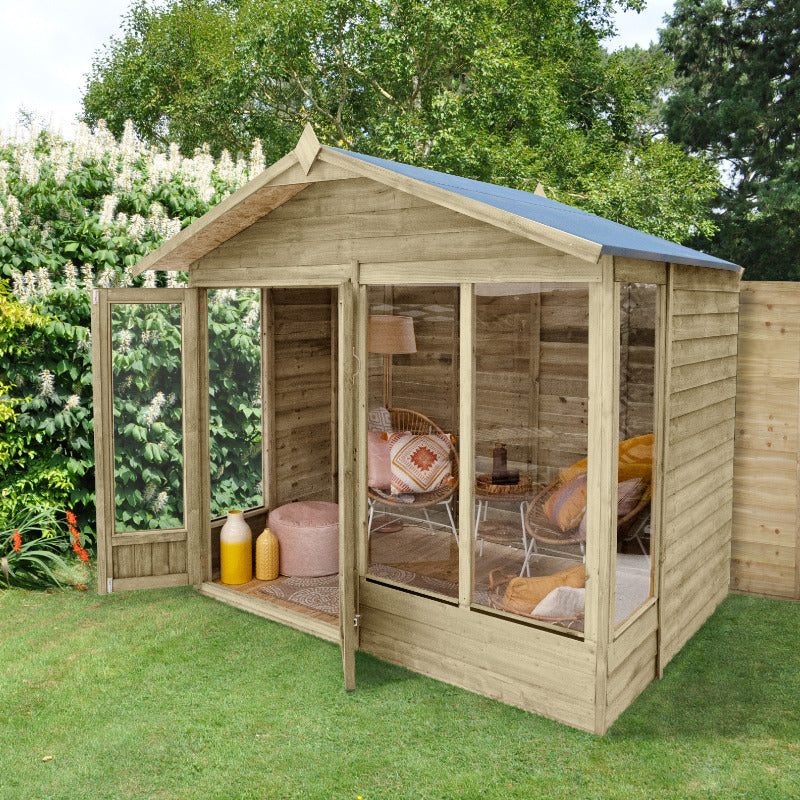 Hartwood Life Time 8' x 6' Pressure Treated Overlap Apex Summer House | Sheds.co.uk