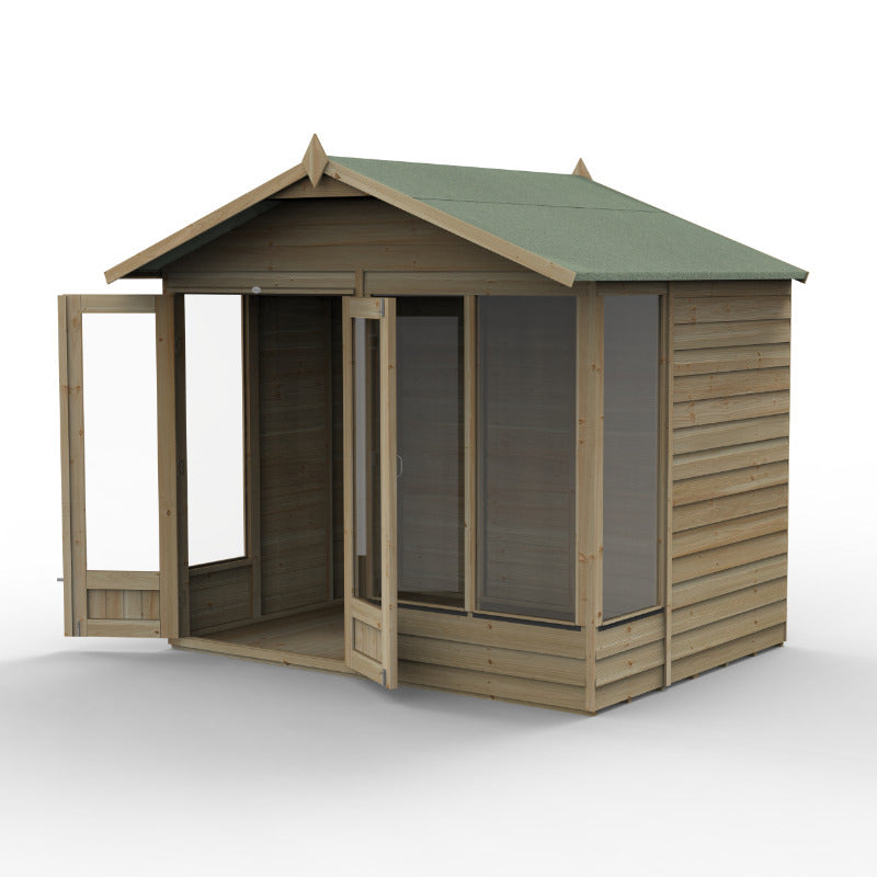 Hartwood Life Time 8' x 6' Pressure Treated Overlap Apex Summer House | Sheds.co.uk