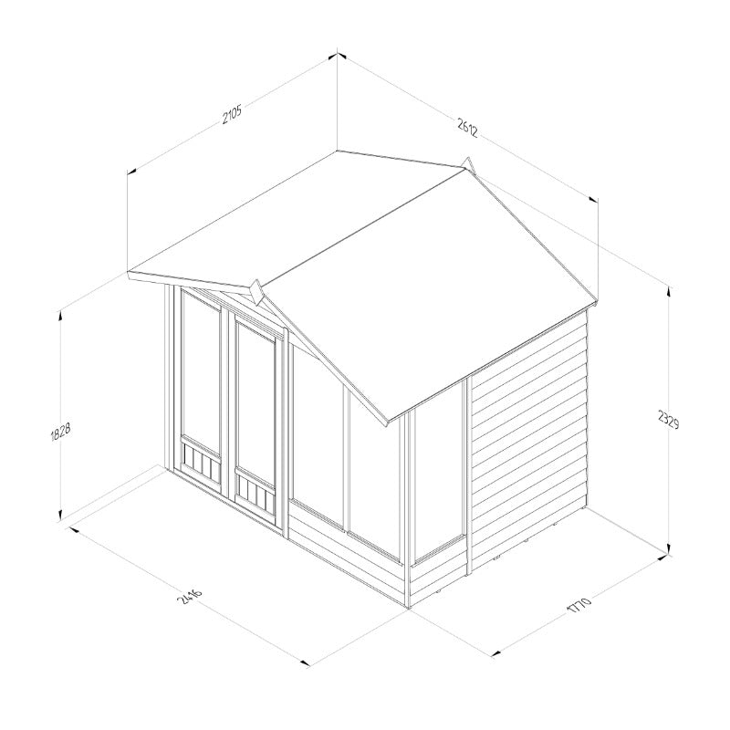 Hartwood Life Time 8' x 6' Pressure Treated Overlap Apex Summer House | Sheds.co.uk