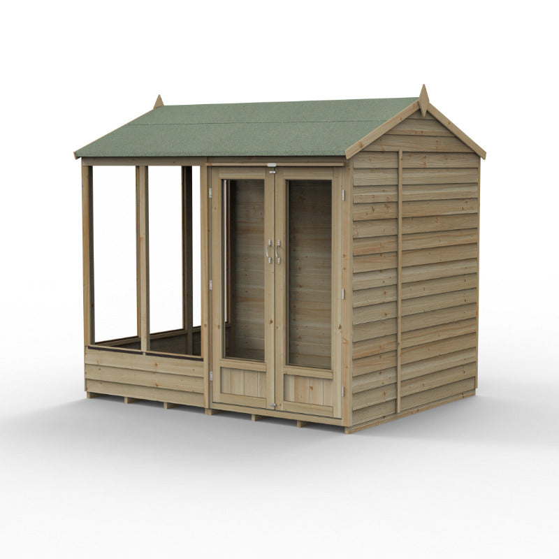 Hartwood Life Time 8' x 6' Pressure Treated Overlap Reverse Apex Summer House | Sheds.co.uk