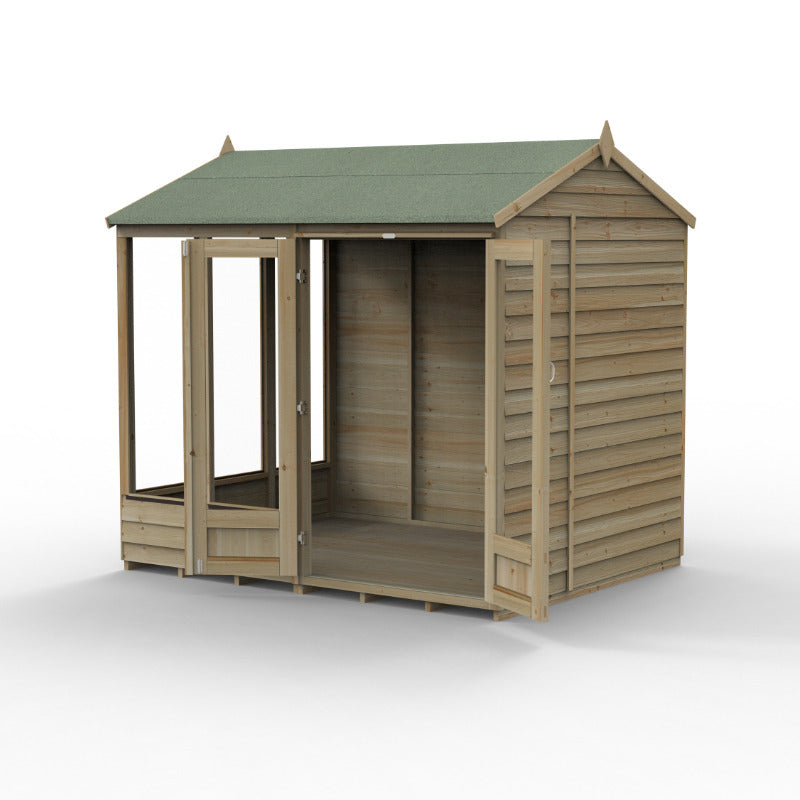 Hartwood Life Time 8' x 6' Pressure Treated Overlap Reverse Apex Summer House | Sheds.co.uk
