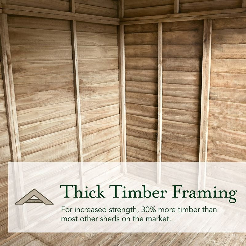 Hartwood Life Time 20' x 10' Double Door Overlap Pressure Treated Reverse Apex Shed | Sheds.co.uk