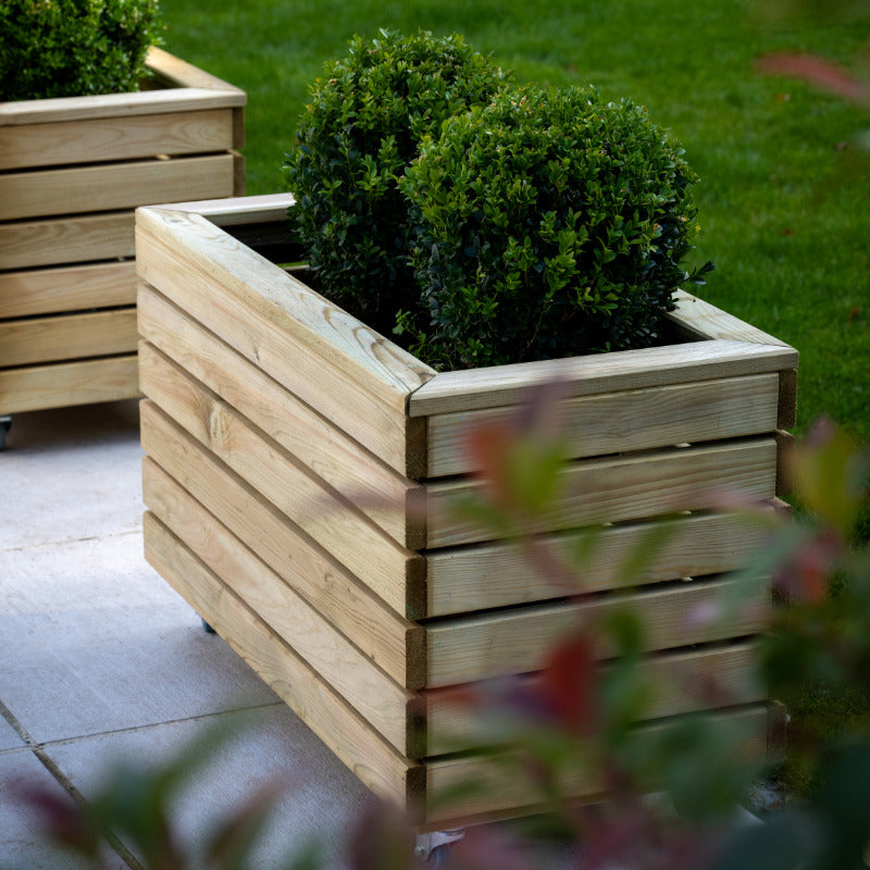 Hartwood Linear Double Planter With Wheels | Sheds.co.uk