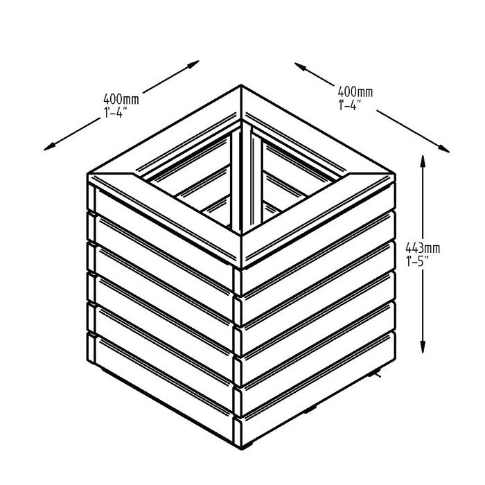 Hartwood Linear Square Planter