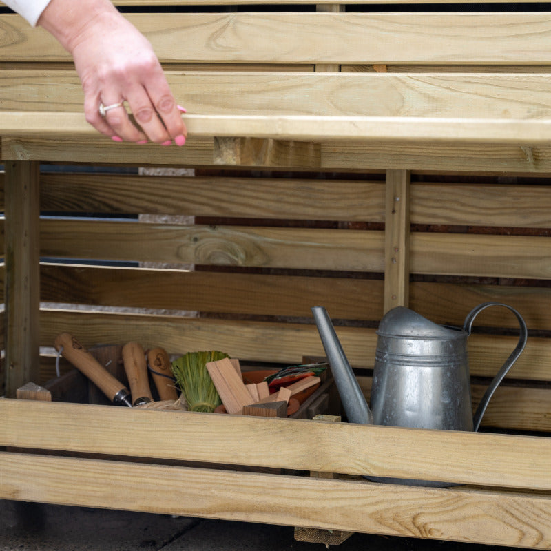 Hartwood Linear Tall Planter With Storage | Sheds.co.uk
