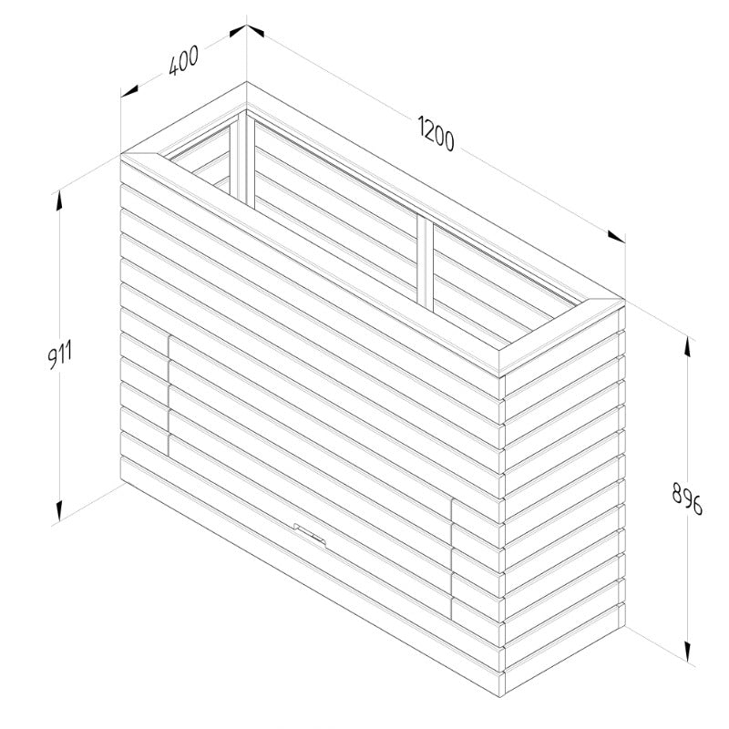 Hartwood Linear Tall Planter With Storage | Sheds.co.uk