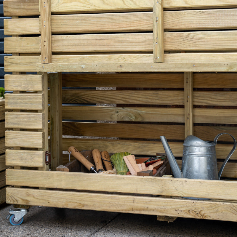 Hartwood Linear Tall Planter With Wheels | Sheds.co.uk