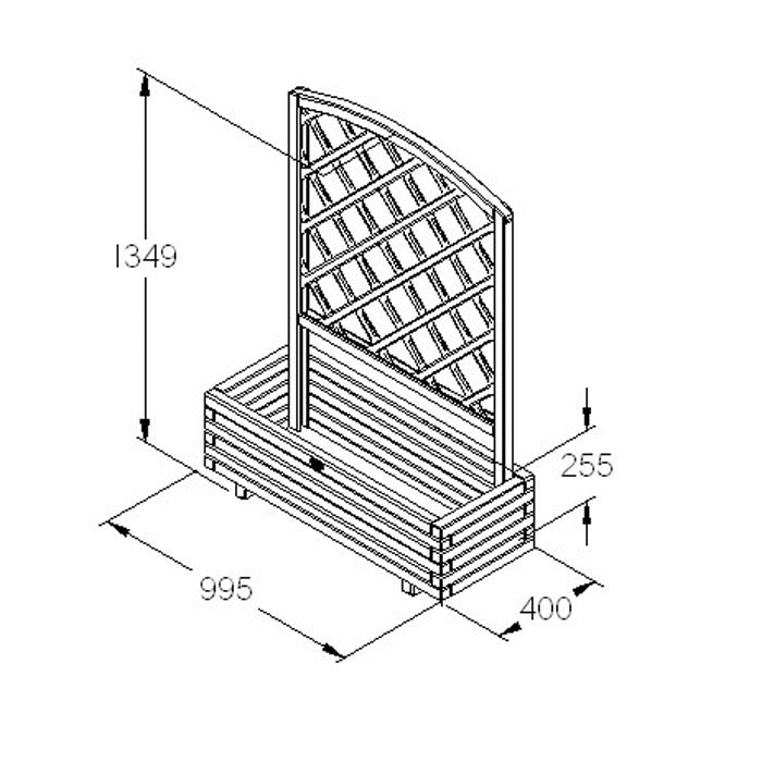 Hartwood Mersey Planter With Trellis