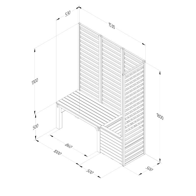 Hartwood Modular Garden Seating With Trellis - Option 1