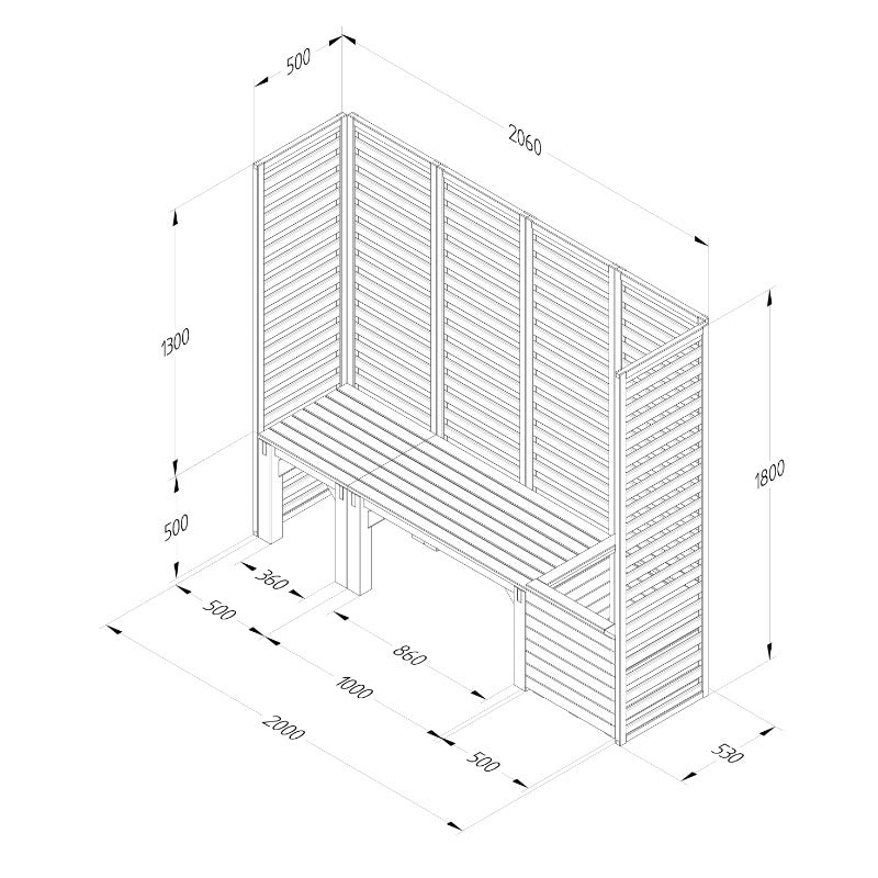 Hartwood Modular Garden Seating With Trellis - Option 2 | Sheds.co.uk