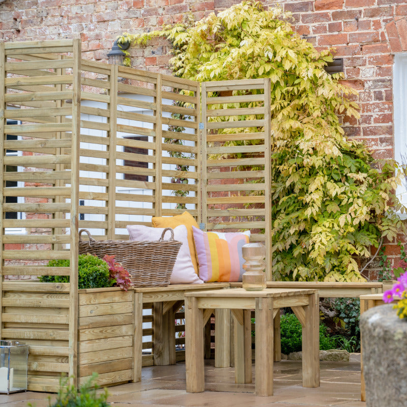 Hartwood Modular Garden Seating With Trellis - Option 5 | Sheds.co.uk