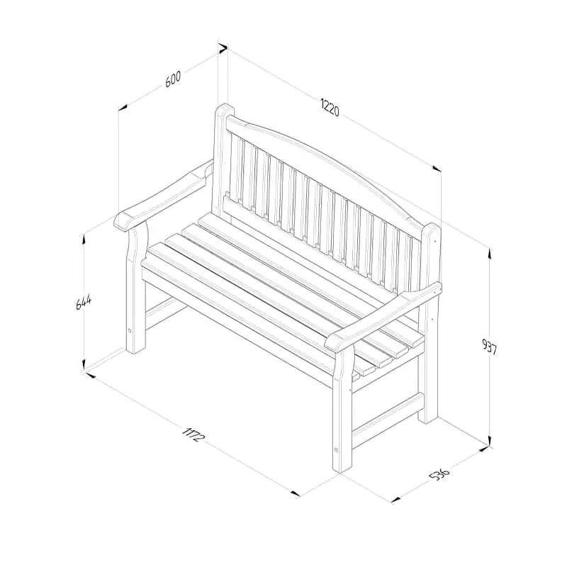Hartwood Morcambe 4' Bench | Sheds.co.uk