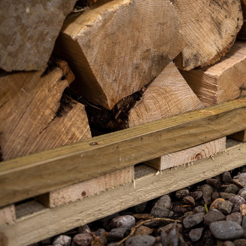 Hartwood Overlap Pressure Treated Log Store | Sheds.co.uk