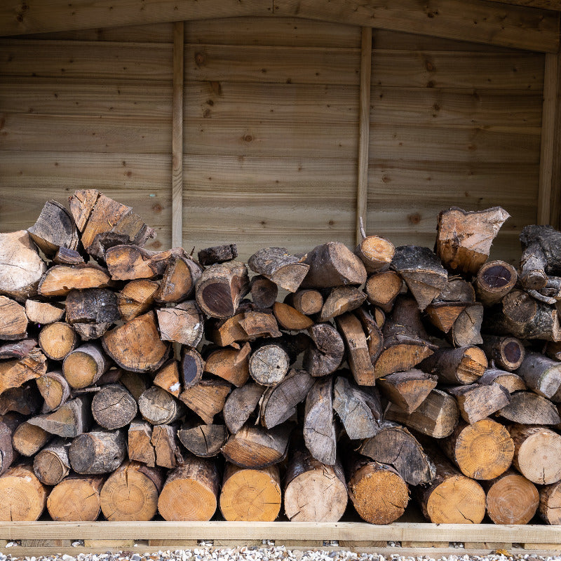 Hartwood Overlap Pressure Treated Log Store | Sheds.co.uk