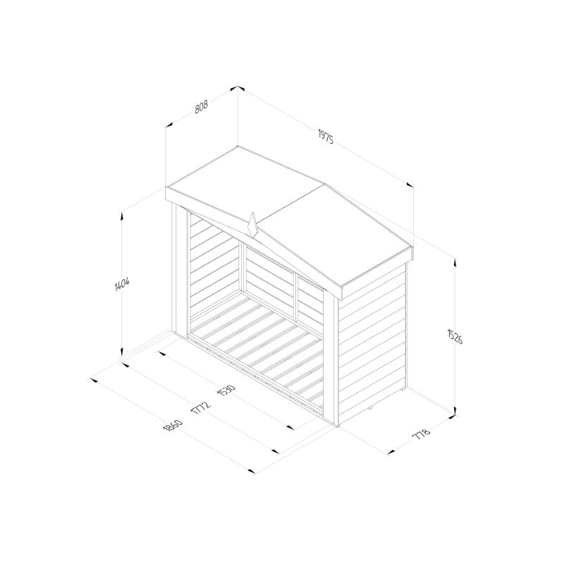 Hartwood Overlap Pressure Treated Log Store | Sheds.co.uk